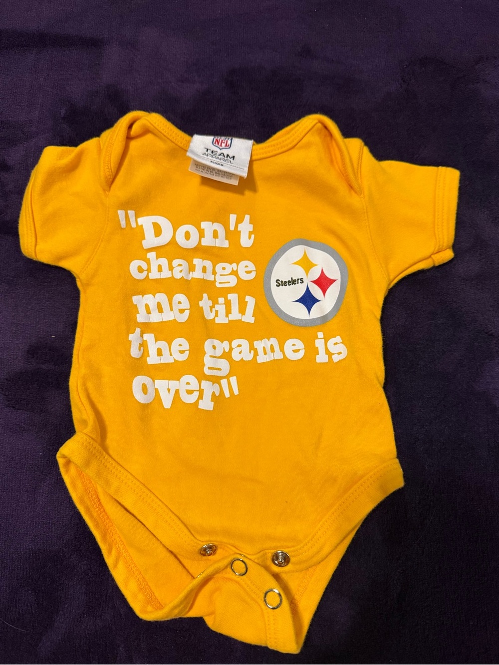 NFL Steelers Yellow Baby One-Piece Bodysuit